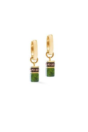 Coeur de Lion Geocube Chunky Chain Hoop Earrings in Green at Nordstrom