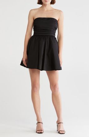 Lush Pleated Bodice Strapless Minidress in Black at Nordstrom Rack, Size X-Large