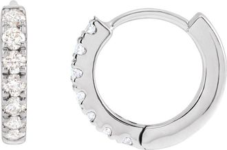 Diamond2Deal 14K Gold 1/5ct Lab-Grown Diamond Hoop Earrings Clarity SI, Color G-H
