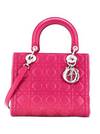 Dior Lady Dior Bag Cannage Quilt Lambskin Medium satchel - Rosa
