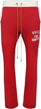 Rhude logo-print cotton track pants - men - Cotton - S - Red