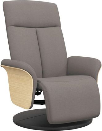 vidaXL Sillón reclinable con reposapiés tela gris taupe Vidaxl