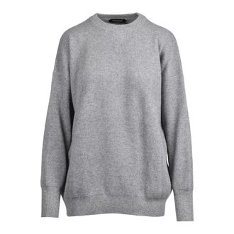Fabiana Filippi Maglione Cannettato Lam&eacute; - Dames - Ronde hals truien - Grijs - S - Polyester - Truien & Vesten