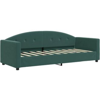 vidaXL Sof&aacute; Cama Sin Colch&oacute;n Terciopelo Verde Oscuro 80x200 Cm Vidaxl