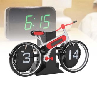 Infinite [retro][reloj Plegable] Reloj Plegable Mec&aacute;nico Vintage Con Forma De Bicicleta - Funciona Con Pilas (2 Pilas Aa), Dise&ntilde;o Rojo, Decoraci&oacute;n Para Oficina
