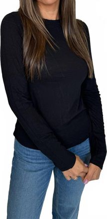 Bella Dahl Long Sleeve Crew Neck Tee In Black
