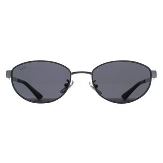 Ray-Ban Oval Womens Polished Silver Dark Grey RB3774D Metal - One Size