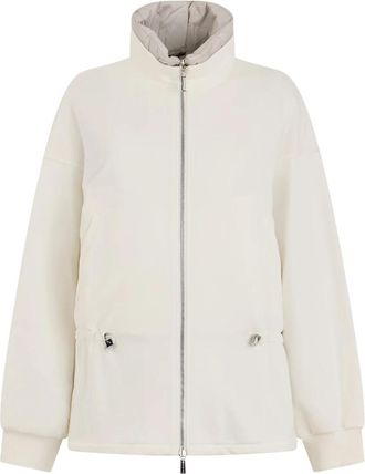 Moorer Tanya Jacket - Dames - Vesten met rits - Wit - 3XL - Katoen - Hoodies & sweatvesten