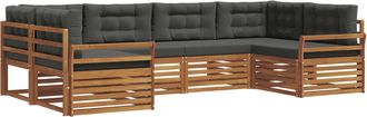 vidaXL Conjunto De Sof&aacute;s De Exterior 6 Uds. Natural Y Antracita Vidaxl