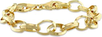 Mimi & Max Rolo Chain Bracelet in Yellow Plated Sterling Silver - 7.5 in