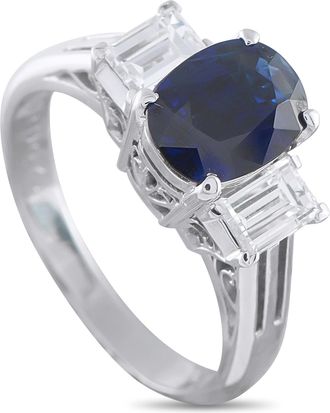 Luxury Bazaar Platinum 0.79ct Diamond and Sapphire Ring MF01-052126