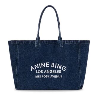 Anine Bing Leo Denim Tote - Bags - Mujer - Azul - ONE SIZE