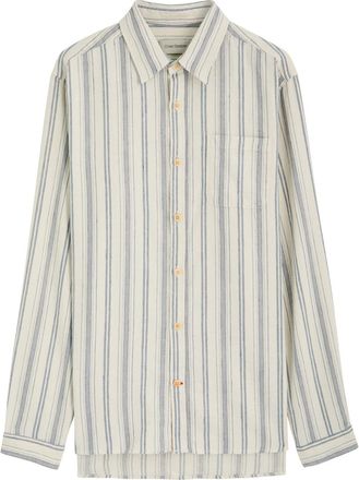 Oliver Spencer New York Special Striped Linen-blend Shirt - Black And White - 42 (C16.5 / XL)