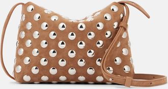 Khaite Borsa a tracolla Lina Medium in suede con borchie