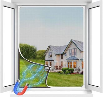 OEM Moustiquaire Fen&ecirc;tre - Fibre De Verre - 150x130 Cm Ajustable - Cadre D&eacute;tachable - Sans Per&ccedil;age - 1 Pi&egrave;ce