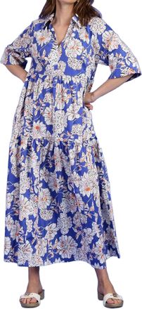 Tyler B&ouml;e Cara Tiered Midi Dress In Sapphire Floral