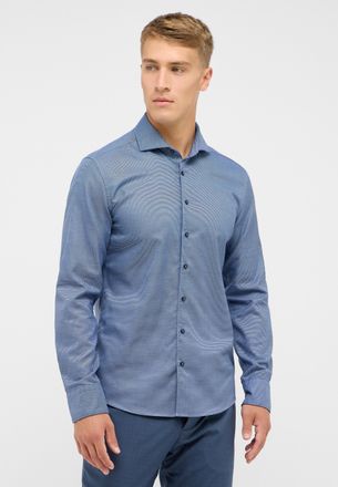 Eterna Langarmhemd ETERNA SLIM FIT, Herren, Gr. 40, Normalgr&ouml;ssen, blau (dunkelblau), Twill, 100% Baumwolle, schmal, Manschette, Hemden Langarmhemd, EASY IRO