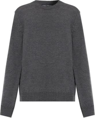 Dolce & Gabbana Wool Sweater - Heren - Ronde hals truien - Grijs - 2XL - Wol - Truien & Vesten