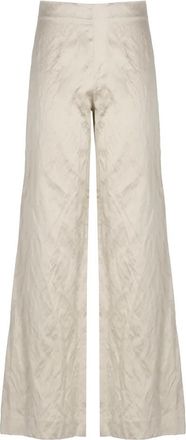 Antonelli Viscose Palazzo Broek - Dames - Wijde Broeken - Beige - S - Broeken