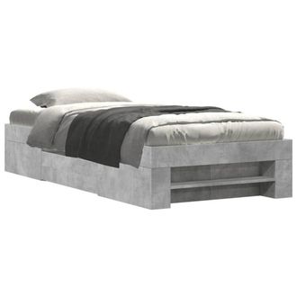 Berkfield Home Bed Frame without Mattress Concrete Grey 90x200cm Engineered Wood | Size: 90x200 cm