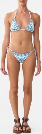 Camilla Tri Bikini Set With Tie Sides And Ring Trims Isnik Lullaby at Nordstrom, Size Medium Au