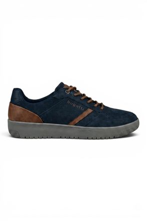 Bugatti Mens Navy Blue Leather Fashion Comfort Trainer Shoes - Llopart