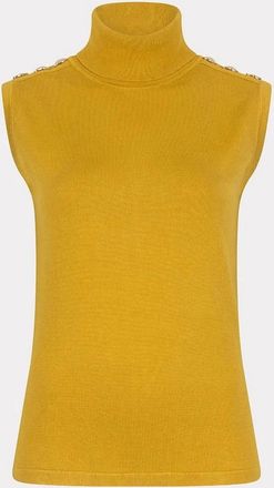 Esqualo Womens Sleeveless Sweater In Golden Olive