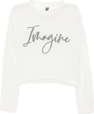 Izzue Maglione semi trasparente con ricamo - Bianco