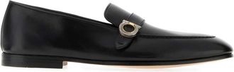 Ferragamo Mens Black Leather Austin Loafers - Size EU 42
