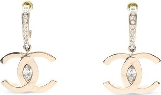 Chanel 1986-1988 CC rhinestone-embellished earrings - Gold