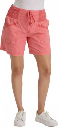 Xcvi Greta Poplin Smocked-Waist Short In Retrograde Pigment Fuchsia