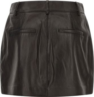 P.A.R.O.S.H. Lambskin Leather Skirt - Brown