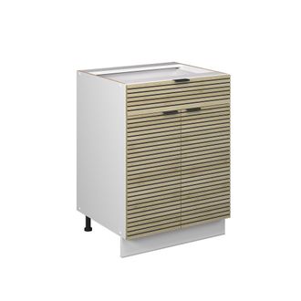 Vicco Mueble Bajo Para Fregadero/placa Fame-line, Panel De Roble, 60 Cm Con Caj&oacute;n, Et Antracita, Vicco