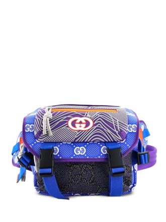 Gucci Buckle Flap Chest Strap GG Fabric with Rubber backpack - women - Canvas - One Size - Multicolour