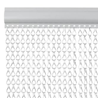 Berkfield Home Durable Chain Door Fly Screen 56x202 cm Aluminium in Silver