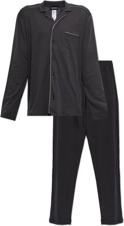 Hanro Nachtkleding, Heren, Grijs, 2Xl, Katoen, Nacht & Dag Pyjama met Lange Mouwen