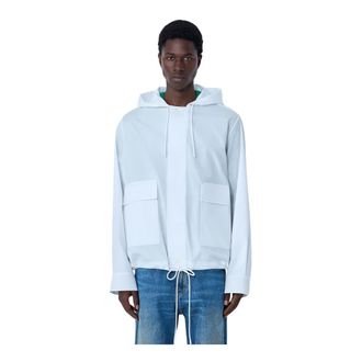 Lacoste Runway Hooded Poplin Jacket - Heren - Zomerjassen - Wit - S/M - Katoen - Jassen