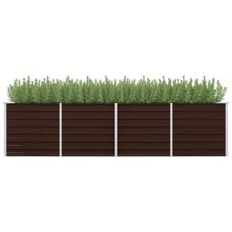 Berkfield Home Garden Raised Bed Brown 320x80x77 cm Galvanised Steel | Size: 320 x 80 x 77 cm