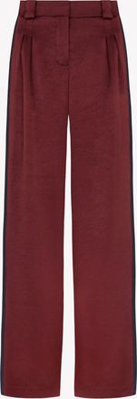 Serena Bute Satin Boyfriend Trouser - Burgundy