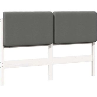 vidaXL Cabecero Tapizado Y Gris Claro 160 Cm Madera De Pino Macizo Vidaxl