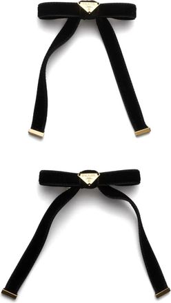 Prada Haarclip met logo - Zwart