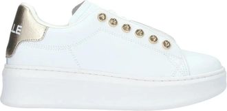 Ga&euml;lle Paris Witte leren sneakers met strass - Dames - Sneakers - Wit - 36 EU - Leer - Schoenen