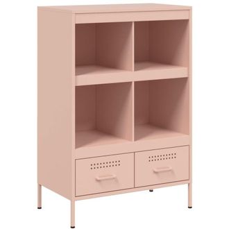 vidaXL Aparador Acero Rosa 68x39x101,5 Cm Vidaxl