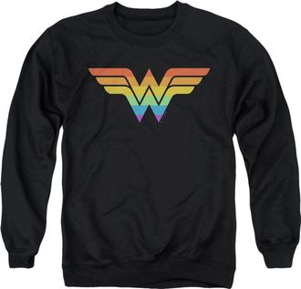 Gildan Justice League Wonder Woman Rainbow Adult Crewneck Sweatshirt