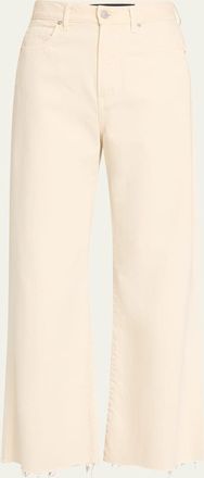 Veronica Beard Taylor Cropped High-Rise Wide Jeans