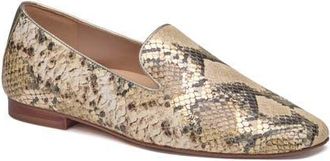 Johnston & Murphy Isabel Genuine Calf Hair Venetian Loafer in Gold Leather at Nordstrom, Size 6.5