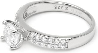 Luxenter ring in 925 sterling zilver en briljant zirkonia, afgewerkt in rhodium - Anwi