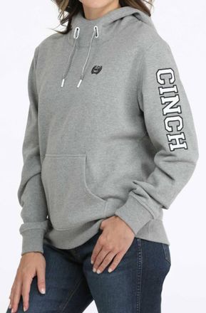Cinch Womens Logo Hooded Sweatshirt In Grey