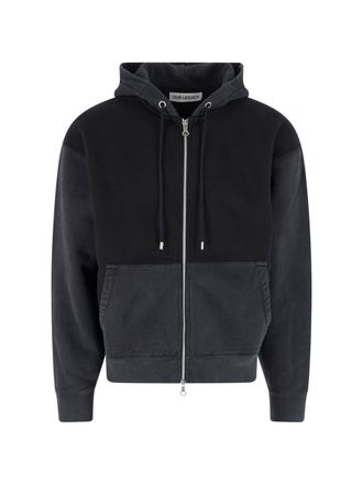 Our Legacy Black Zip-Up Relaxed Hoodie