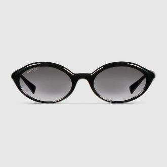 Gucci Oval Frame Sunglasses, Black